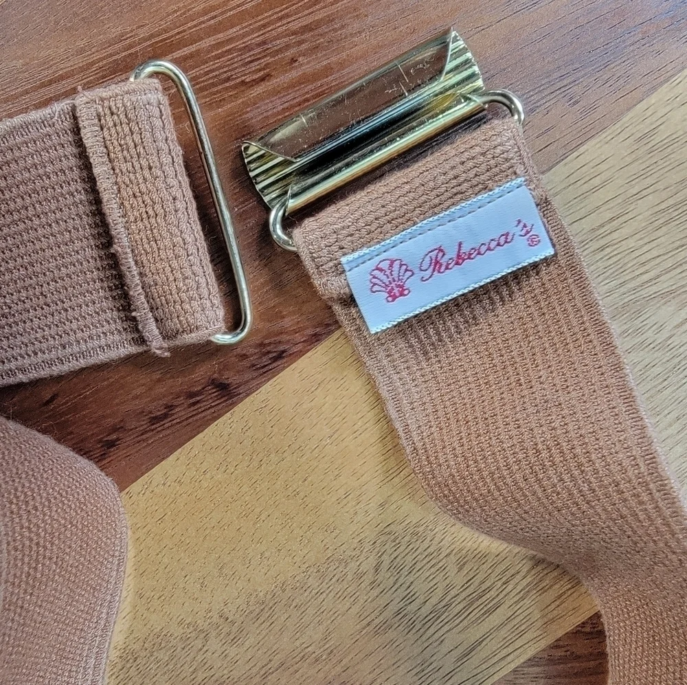 Vintage Rebecca's 80s 90s Pink Brown Braided Statement Belt Stretch
